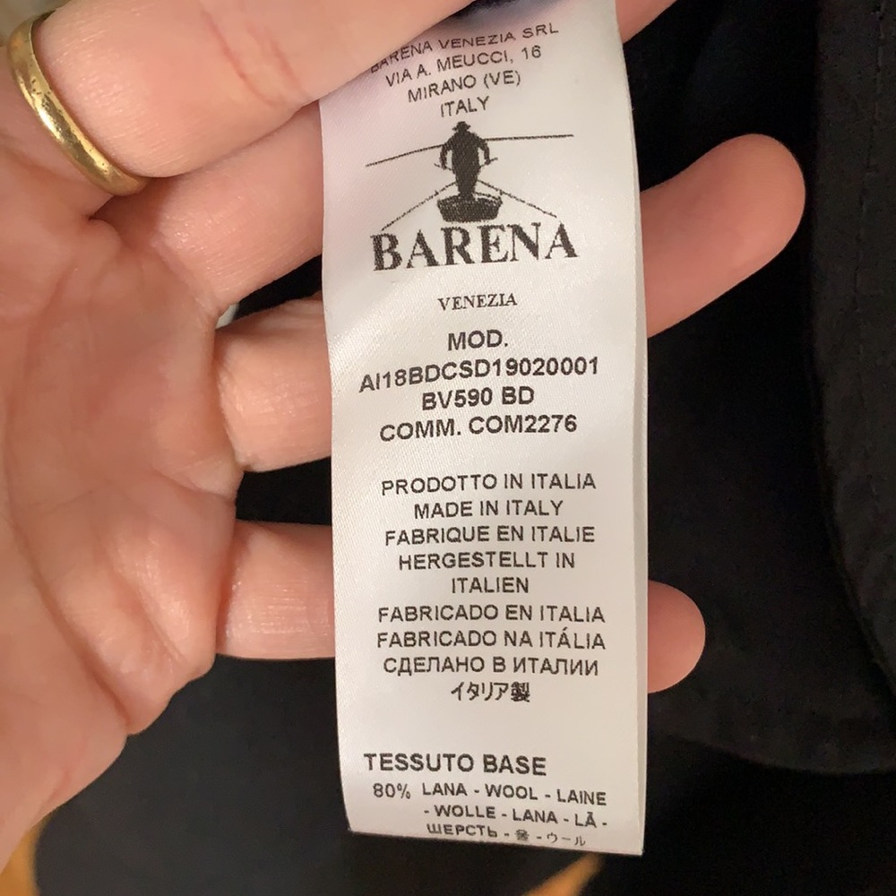BARENA VENEZIA Black Wool Maxi Coat, IT 40 - Picture 13 of 13